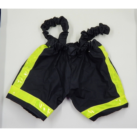 Build a Bear Clothing Black Yellow Fireman Safety Outfit Flashlight Helmet - Picture 9 of 12